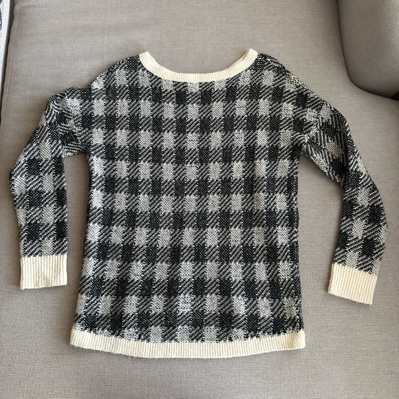 Express Black and White Checkered Sweater - Picture 2 of 2